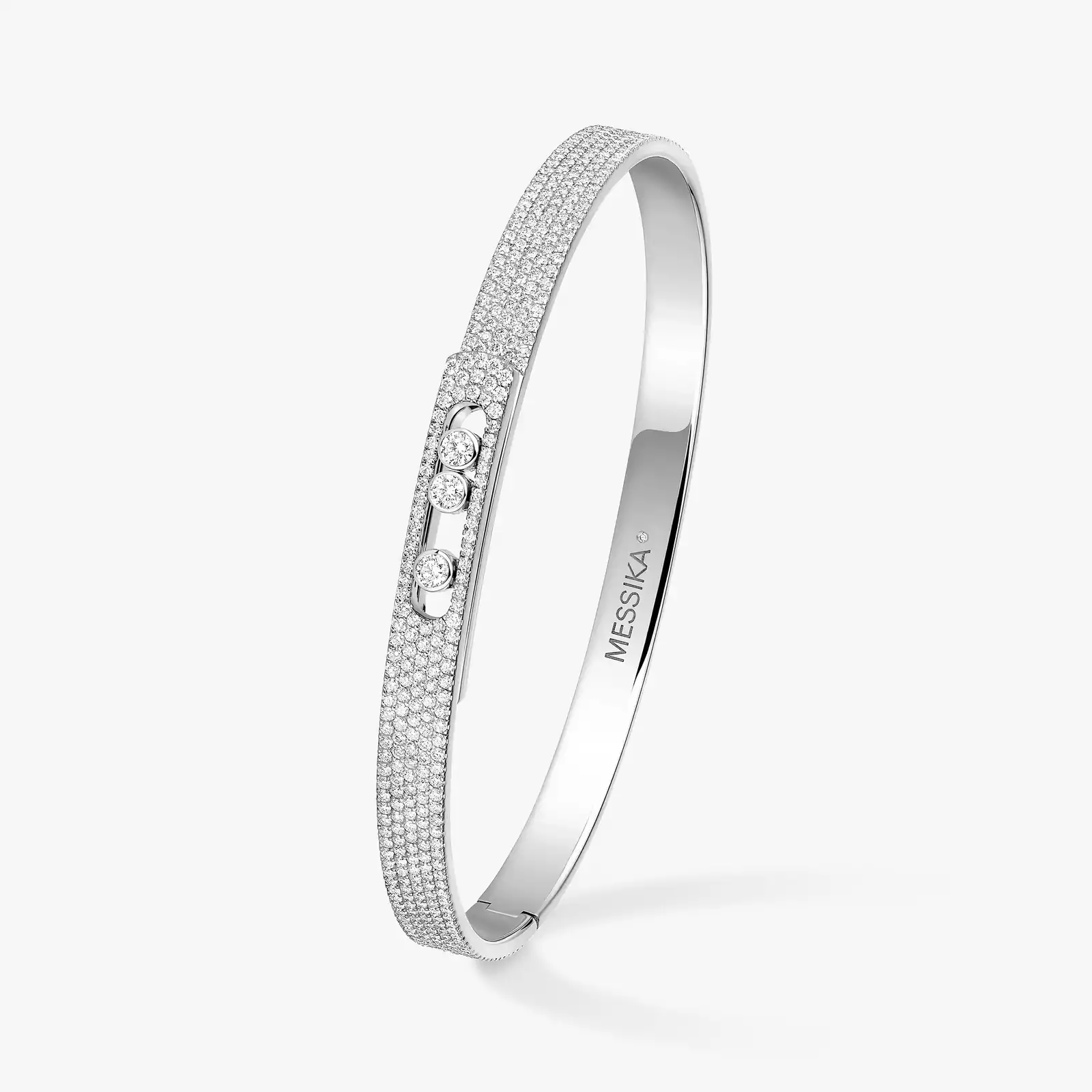 Messika - Pulsera rígida Move Noa PM con Pavé - Ref.: 12721-WG - Talla: L