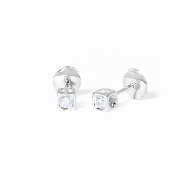 dinh van - Le Cube diamant stud earrings - Ref.: 808113
