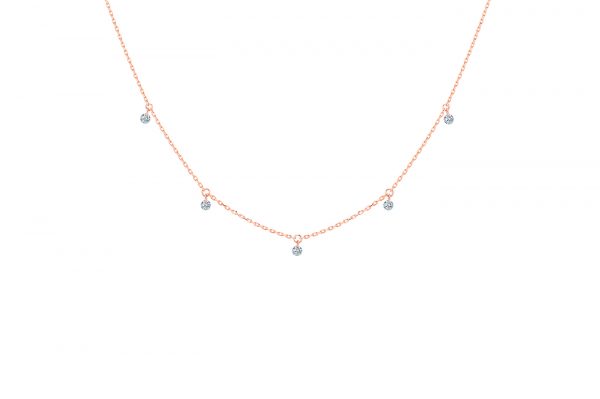 La Brune & La Blonde - Collar 360° 5 diamantes - Ref.: CL0027PGDI