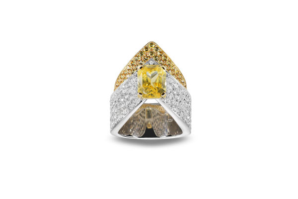 MAYIANA - MY Geometry ring - Ref.: GEO.R56.YG.WG.Z - Size: 56