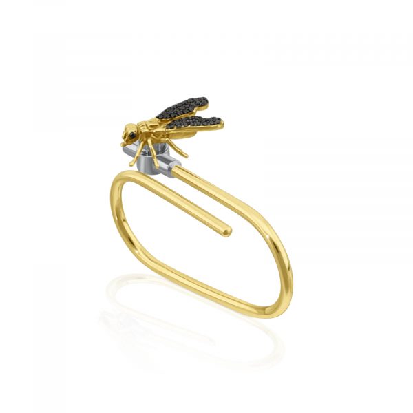 ECH - Removable Two Finger Ring with Fly - Ref.: KIT-1BR4YG12-12/IIFYGDFB - Size: 52