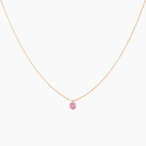 La Brune & La Blonde - COLLAR SOLITARIO DE ZAFIRO ROSA
