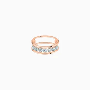 La Brune & La Blonde - ANILLO HULA HOOP CON 7 DIAMANTES - Talla: 54