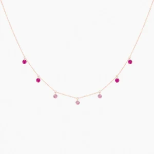 La Brune & La Blonde - COLLAR ROSA - RUBÍES Y ZAFIROS