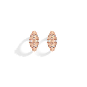 Pendientes Rockaway Mini Pyramid - Oro Rosa y Diamantes - Ref.: FSJ744