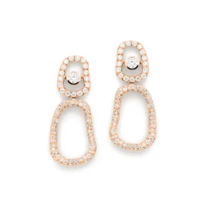 Mattioli - Pendientes Puzzle Luce - Oro Rosa y Diamantes - Ref.: MOR054R182W
