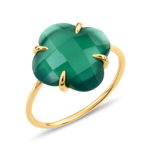 MORGANNE BELLO - Anillo Victoria Ágata Verde - Talla: 55