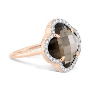 MORGANNE BELLO - Anillo Victoria Diamantes y Cuarzo Ahumado - Talla: 54