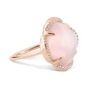 MORGANNE BELLO - Anillo Songe, Cuarzo Rosa - Talla: 53