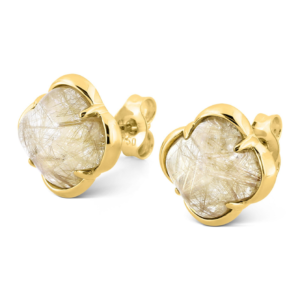 MORGANNE BELLO - Pendientes Songe, Cuarzo Rutilado