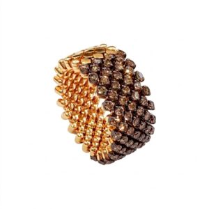 Serafino Consoli - Anillo Brevetto Half 7 filas Talla diamante 2 - Ref.: RMS 7H2 RBG BRD