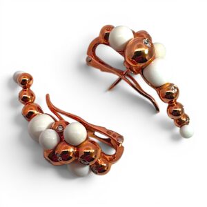 De Grisogono - Pendientes Boule Gaia, Oro Rosa, Diamantes y Cacholong