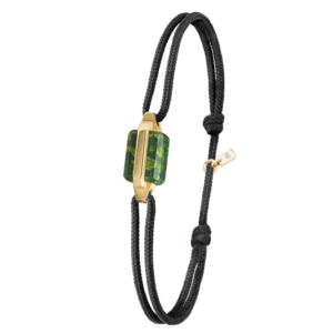 BAUROCHER - Pulsera de oro amarillo y pórfido verde