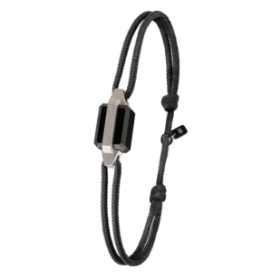BAUROCHER - Pulsera mediana de titanio y jade negro